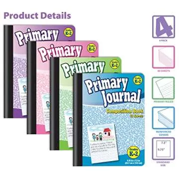 Better Office Products Primary Journal 4-Pack for Kids