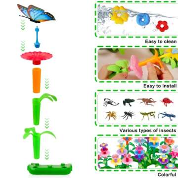 156 PCS Flower Garden Building Set for Toddlers