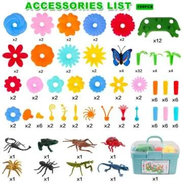 156 PCS Flower Garden Building Set for Toddlers
