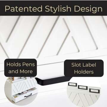 BLU MONACO Mail Organizer for Home - Bill Organizer for Desk - White Wooden Kitchen Mail Organizer Countertop Mail Organizer with Drawer - Mail Holder Countertop Mail Sorter - Mail Organizer for Desk