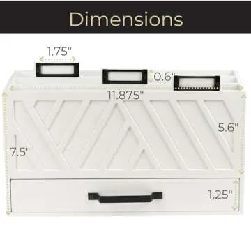 BLU MONACO Mail Organizer for Home - Bill Organizer for Desk - White Wooden Kitchen Mail Organizer Countertop Mail Organizer with Drawer - Mail Holder Countertop Mail Sorter - Mail Organizer for Desk