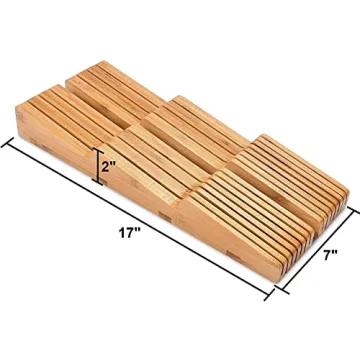 Homemaid Knife Organizer Bamboo, Holds 16 Knives + Sharpener