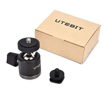 UTEBIT Mini Ball Head, Tripod Head with 1/4" hot Shoe, 360° Rotatable Ball Heads Camera Mount Adapter, Aluminium 20mm Ballhead Compatible with Tripods, Monopods, HTC Vive, SLR Cameras Loading 6.6lb