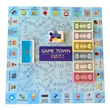 Game Town Math - Educational Board Game for Kids 8-12 & Over | 100+ Math Problems | Life Skills, Model Behaviors, Environmental Concepts, and More
