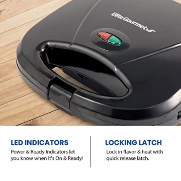 Elite Gourmet ESM2207 Compact Non-Stick Panini Maker