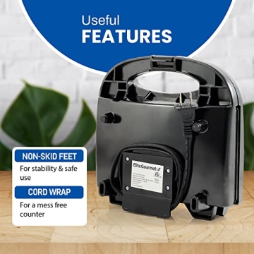 Elite Gourmet ESM2207 Compact Non-Stick Panini Maker