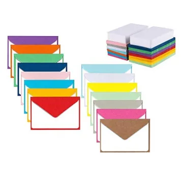Colorful Envelopes and Blank Cards - 105 Pack