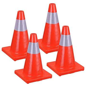 Reliancer 6PCS 18" Traffic Cones - Safety & Visibility Redefined