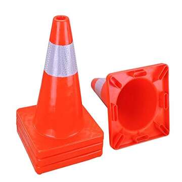 Reliancer 6PCS 18" Traffic Cones - Safety & Visibility Redefined