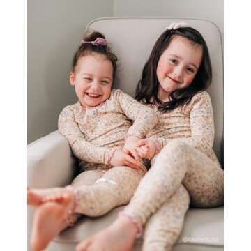 moimoln Flower Ruffled Soft Cotton Modal Baby Toddler Girls Snug fit Pjs Daily Long Sleepwear Betty 4T