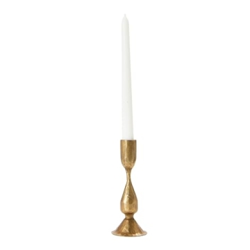 Elegant Antique Brass Finish Candle Holder for Home Decor