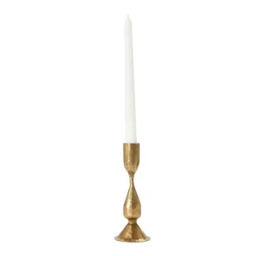 Elegant Antique Brass Finish Candle Holder for Home Decor