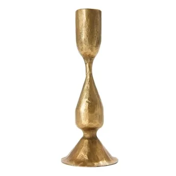 Elegant Antique Brass Finish Candle Holder for Home Decor