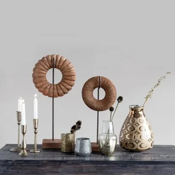 Elegant Antique Brass Finish Candle Holder for Home Decor