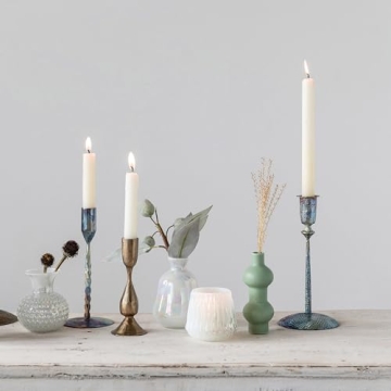 Elegant Antique Brass Finish Candle Holder for Home Decor