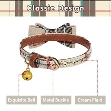 Stylish PUPTECK Puppy Collars with Bell for Small Pets