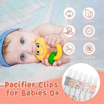 Babygoal Floral Pacifier Clips - Safe & Stylish Pacifier Holders