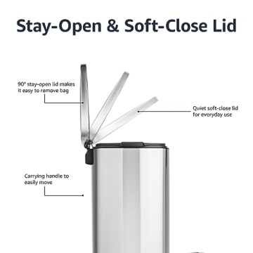 Stylish 50L Soft-Close Trash Can for Home or Office