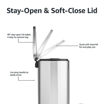 Stylish 50L Soft-Close Trash Can for Home or Office