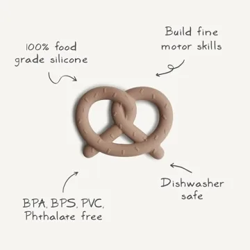 Mushie Silicone Baby Teether Toy in Cute Pretzel Design