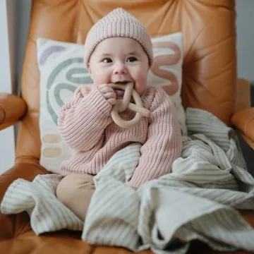 Mushie Silicone Baby Teether Toy in Cute Pretzel Design