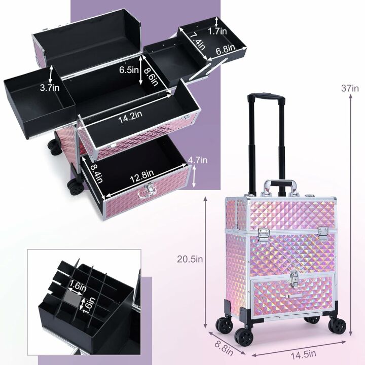 Adazzo Wheeled Manicure Trolley for Professionals