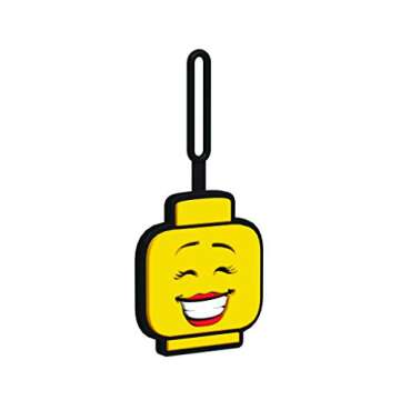 Lego Silicone Luggage Tag for Travel, Vacation, Suitcase, Backpack - Girl Face (51168) Writable Surf...