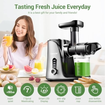 AMZCHEF Slow Masticating Juicer - 2 Speed Modes & Quiet Motor
