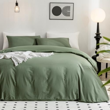 Luxurious JELLYMONI Green King Size Duvet Cover Set - Soft Cotton for Comfort