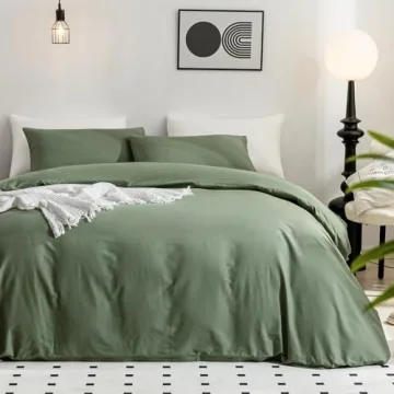 Luxurious JELLYMONI Green King Size Duvet Cover Set - Soft Cotton for Comfort