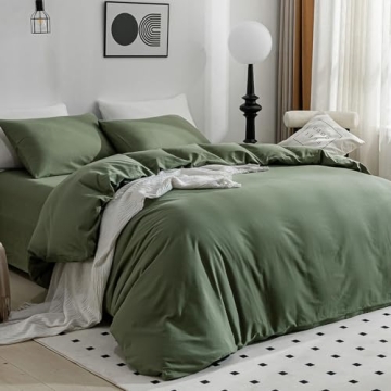 JELLYMONI Green King Size Duvet Cover Set Made of Cotton