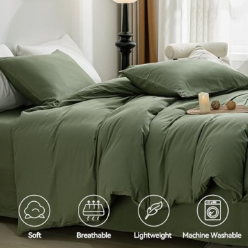 JELLYMONI Green King Size Duvet Cover Set Made of Cotton
