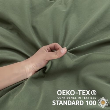 JELLYMONI Green King Size Duvet Cover Set Made of Cotton