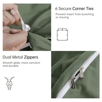 JELLYMONI Green King Size Duvet Cover Set Made of Cotton