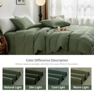 JELLYMONI Green King Size Duvet Cover Set Made of Cotton