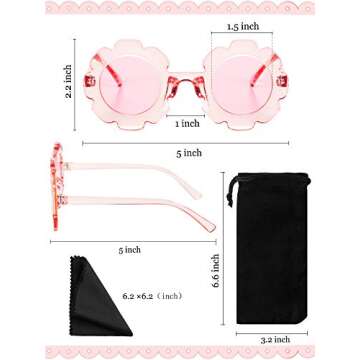Frienda 5 Pairs Kids Sunglasses Cute Round Sunglasses Flower Shaped Glasses Children Girl Boy Gifts