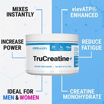 PEScience TruCreatine+, Pure Creatine & ElevATP Powder 30 Servings