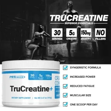 PEScience TruCreatine+, Pure Creatine & ElevATP Powder 30 Servings