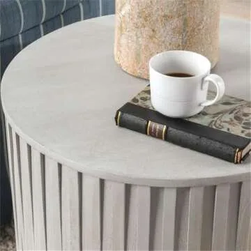 Kosas Home Maya Mango Wood End Table - Stylish Gray Finish