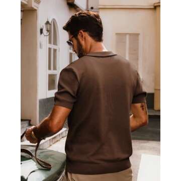 Men's Vintage Knit Polo Shirt for Summer Style