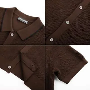 Men's Vintage Knit Polo Shirt for Summer Style