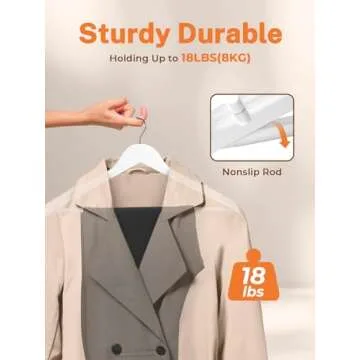 HOUSE DAY Premium Wooden Hangers 20 Pack Coat Hangers Wood Clothes Hangers Smooth Finish Wood Hanger...