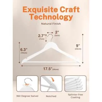 HOUSE DAY Premium Wooden Hangers 20 Pack Coat Hangers Wood Clothes Hangers Smooth Finish Wood Hangers for Closet Heavy Duty Suit Hangers for Clothes, Jacket, Shirt, Tank Top, Dress - Walnut