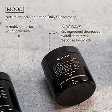 The Nue Co. MOOD Multivitamin, Ashwagandha, Vitamin B & Vitamin D, Reduce Stress and Balance the Mind, Vegan, Gluten Free, 30 Capsules
