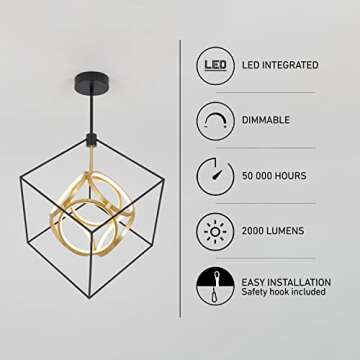 Artika Luxury Pendant Light with Gold Accent and LED