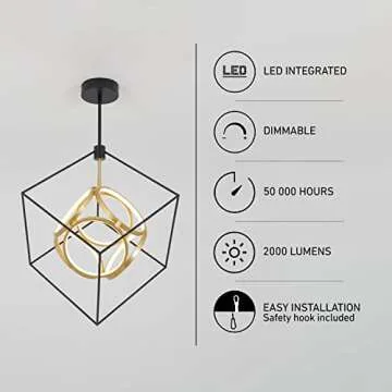 Artika Luxury Pendant Light with Gold Accent and LED