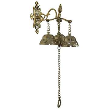 Antique Shopkeepers Triple Brass Bell Doorbell for Shops
