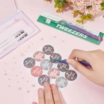 UNICRAFTALE 2pcs Stainless Steel Curved Pointed Craft Tweezer Rainbow Sticker Picking Tool Tweezer for DIY Craft Precision Tweezers Jewelry Making Electronics and Laboratory Works 12.1x0.95cm