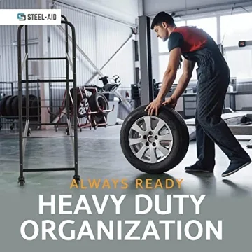 Adjustable Rolling Tire Rack with Protective Cover & Wheels