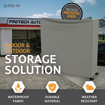 Adjustable Rolling Tire Rack with Protective Cover & Wheels